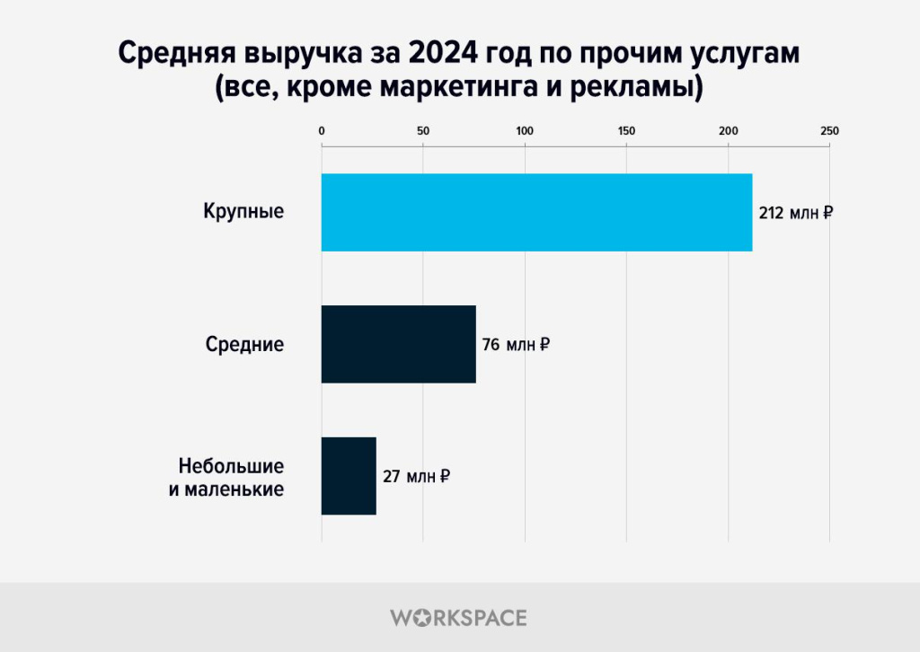 Workspace - исследование digital-рынка: средняя выручка за 2024 год