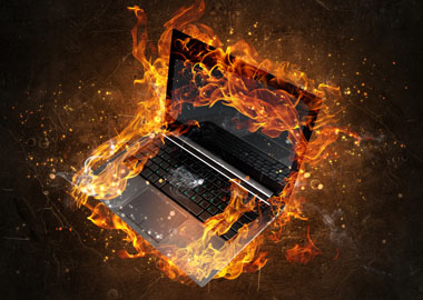 Notebook in Fire