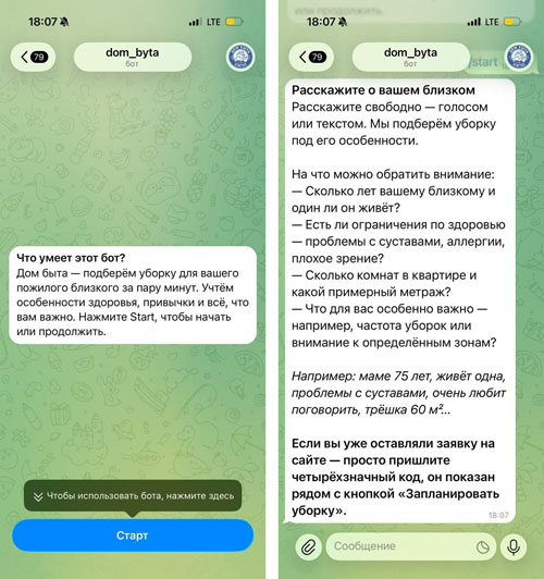 Чат-бот проекта Дом быта