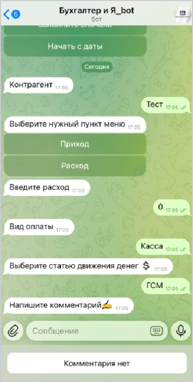 Бот, в котором учитывались все расходы