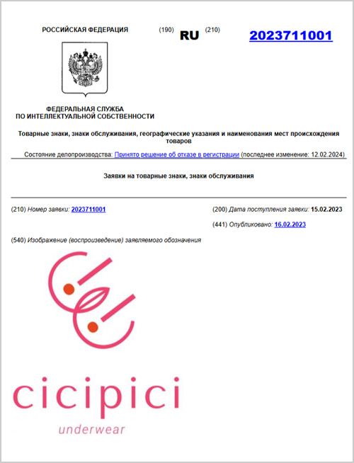 Отказ в регистрации товарного знака